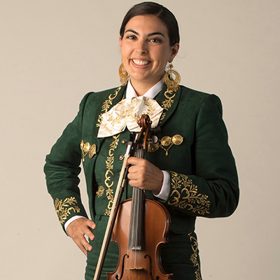 Jesse Vallejo in her Mariachi uniform