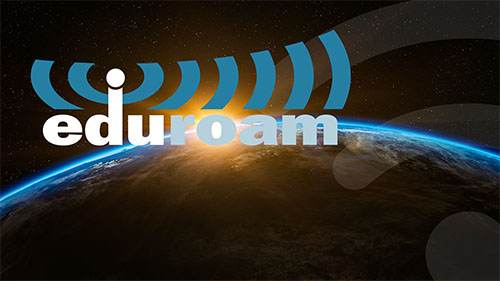 eduroam logo in space above earth