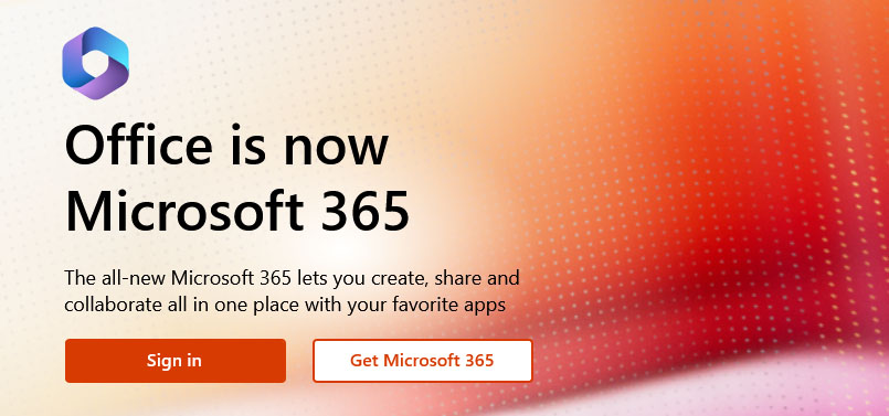 Microsoft homepage featuring sign-in buttons