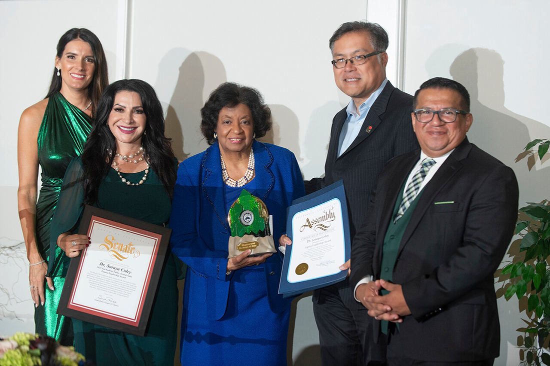 Emeritus President Soraya M Coley receives the Legacy Leadership award. 