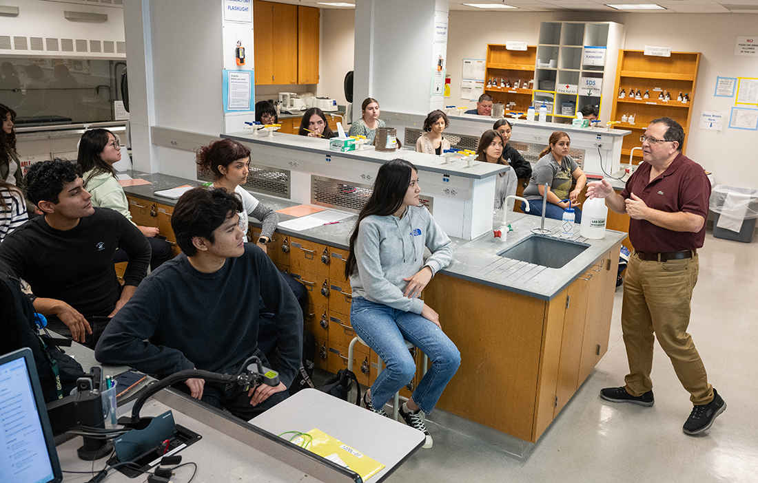 Students on the first day of spring classes.