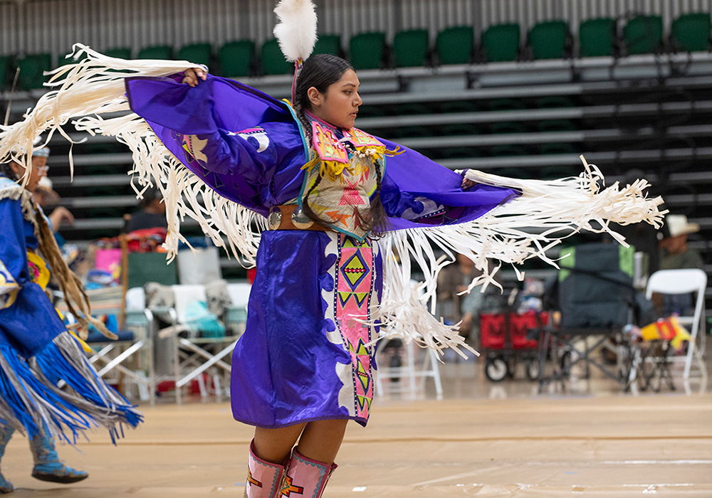 Fancy Shawl dance at The Annual Honoring Our Mothers and Mother Earth Pow Wow