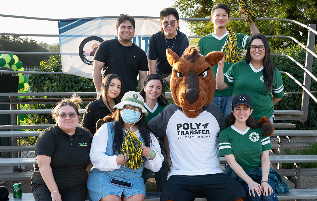 Women's Soccer Team with Billy Bronco wearing a PolyTransfer Tshirt 