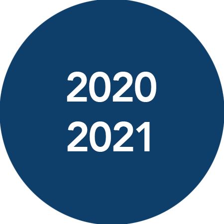 2020 - 2021 on blue background