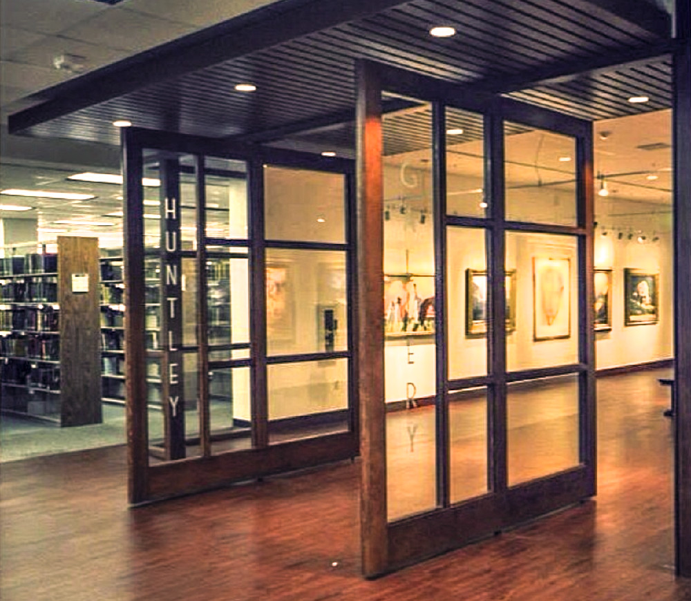 Photo: Entrance to the Huntley Gallery located inside the Library (Building 15) 4th Floor, Suite 4435