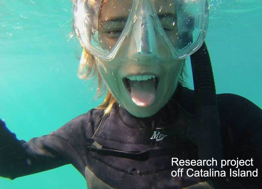 Student snorkeling off Catalina Island