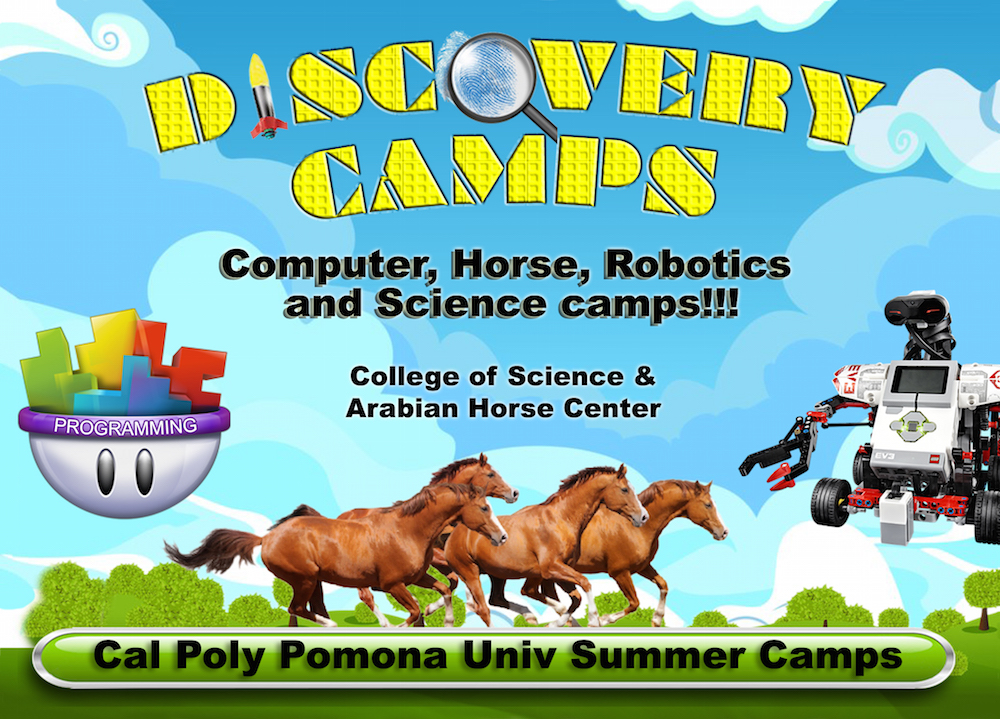 Discovery Camps. Computer, Horse, Robotics and Science camps!!!  College of Science & Arabian Horse Center.  Cal Poly Pomona Univ Summer Camps