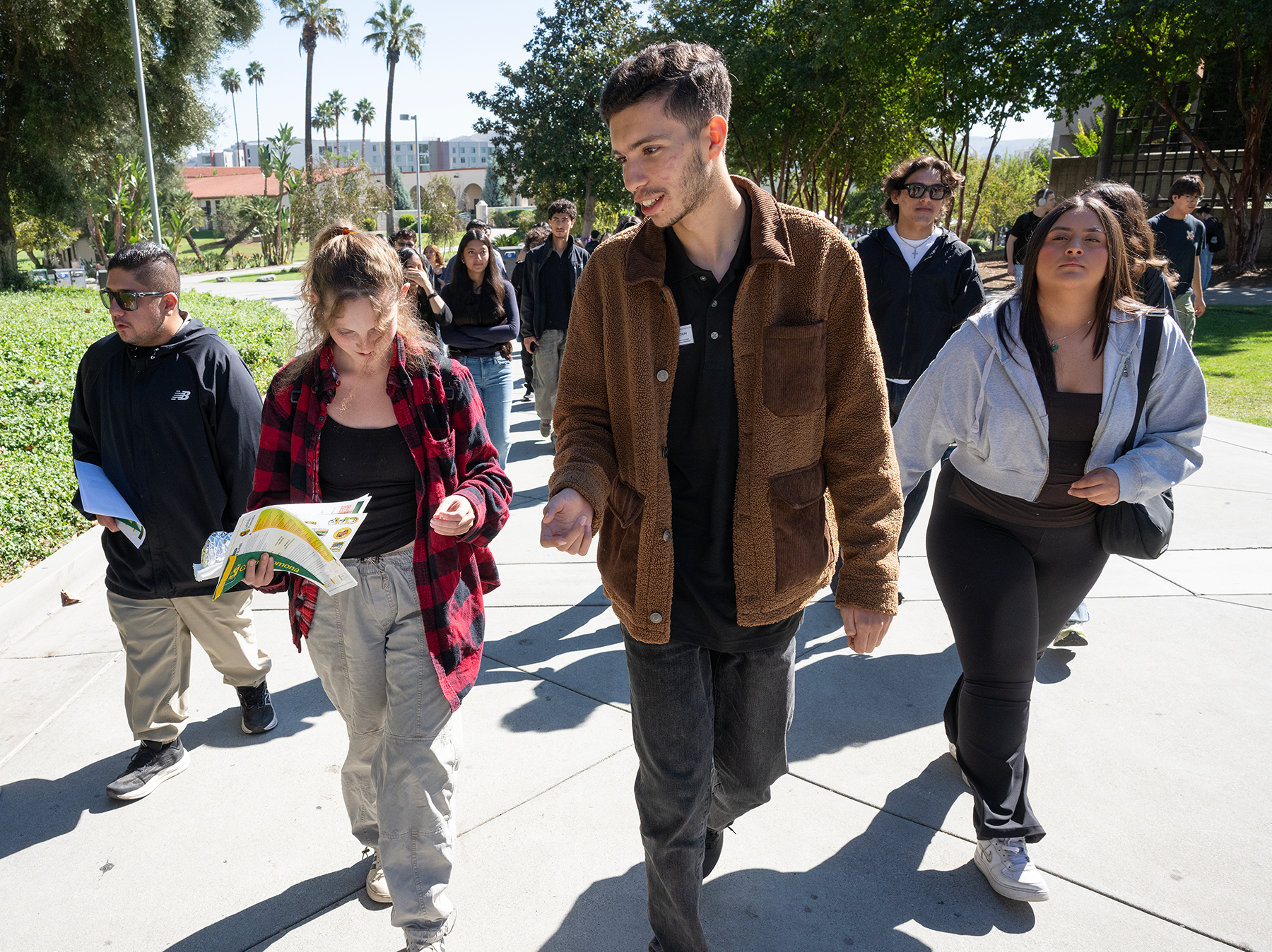 Abdel Nouh talks with a Student from Victor Valley Community College  as part of National Transfer Student Week 
