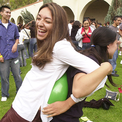 student participating in campus activity