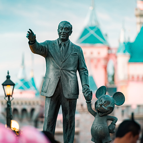 Walt Disney and Mickey Mouse status at Disneyland Park
