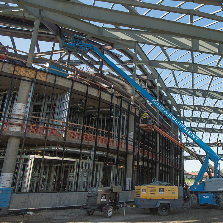 photo of student services building construction