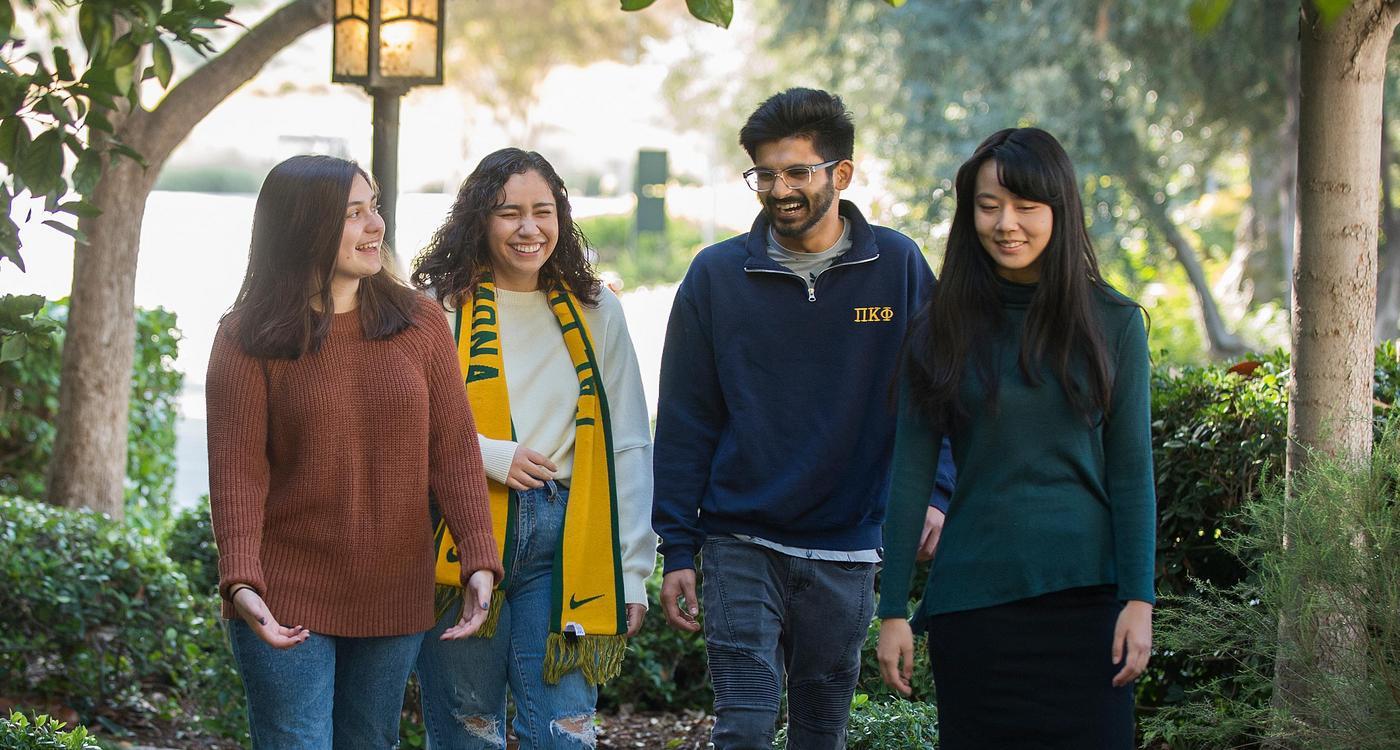 many students walking outside