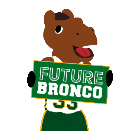 Billy Bronco holding a sign that says future bronco