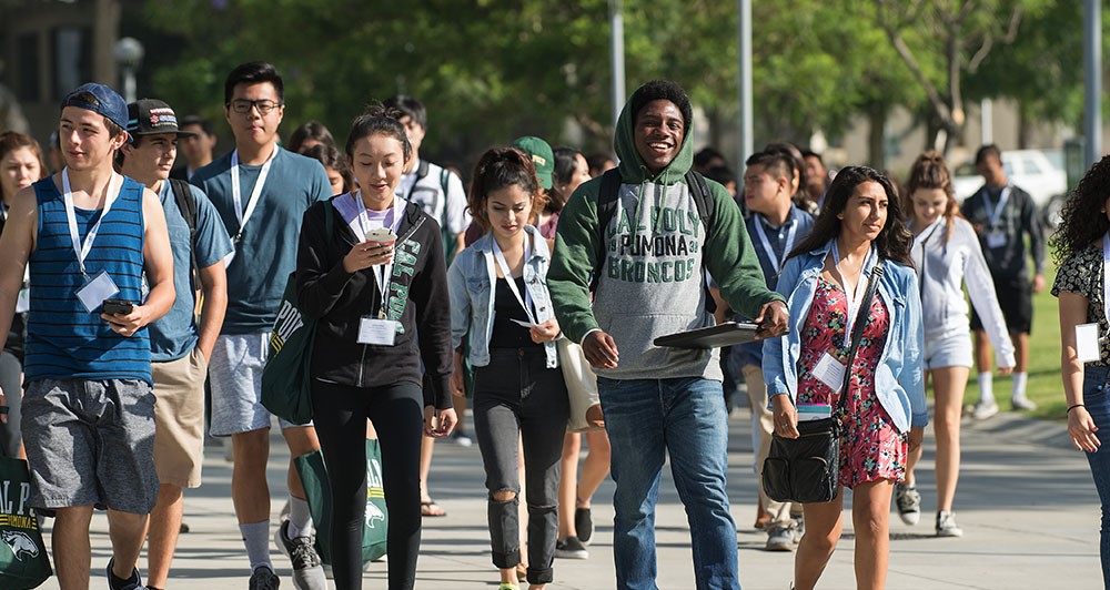 Students walking on campus