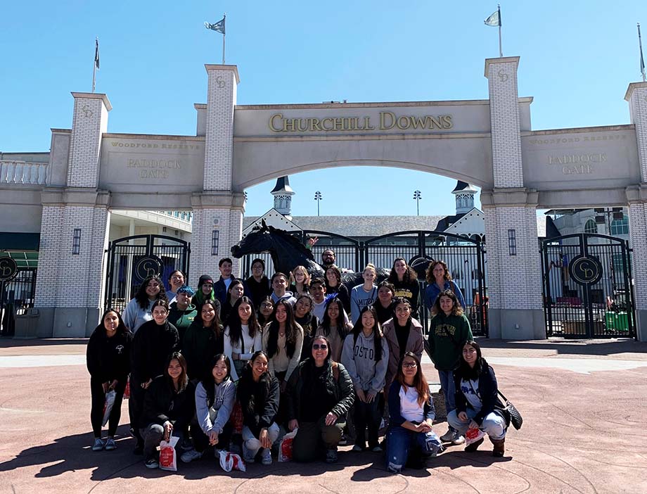 Cal Poly Pomona Pre-Vet students visiting Churchill Downs