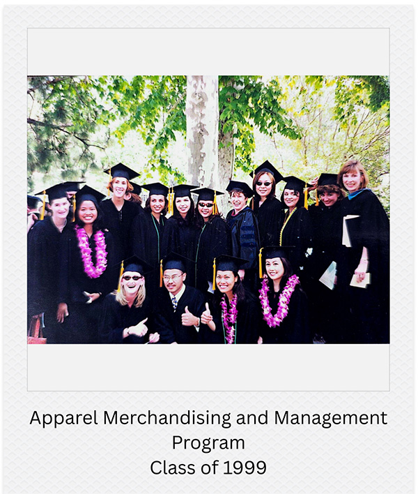 A group of AMM students pose in caps and gowns at commencement.