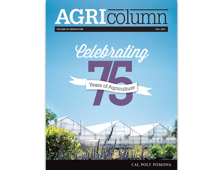 A greenhouse with the title "Celebrating 75 Years of Agriculture"