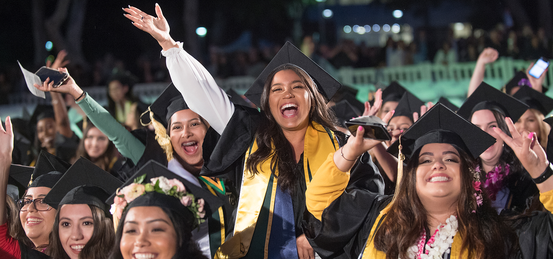 Huntley College of Agriculture students celebrating at the 2019 Commencenment.