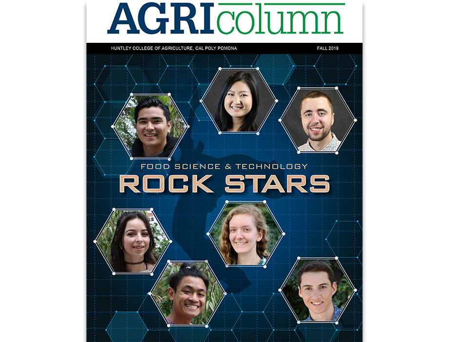 Photos of seven food science and technology students featured in them.