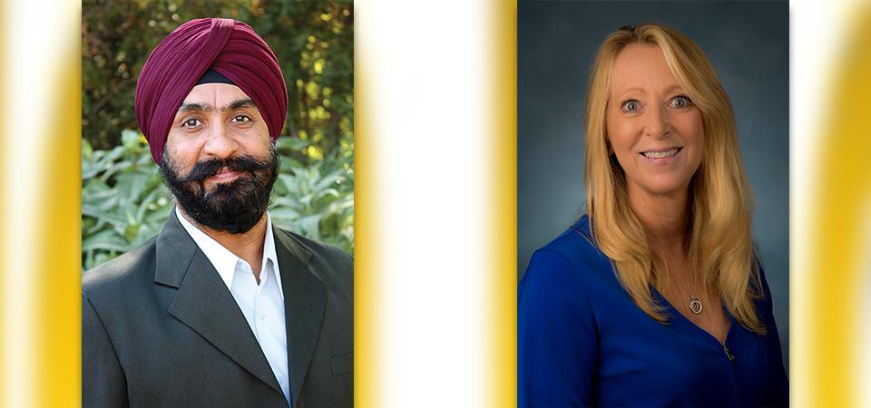 Professor Harmit Singh on the left, Holly Greene on the right