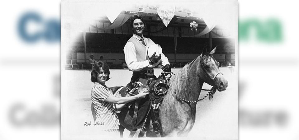 Black-and-white photo of Scott W. Dunn on horseback