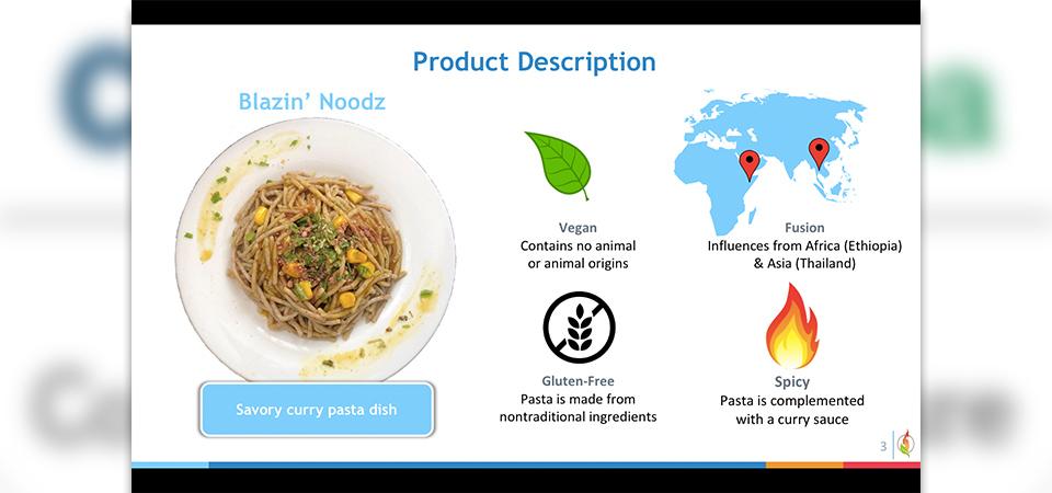 A presentation slide describing the product.