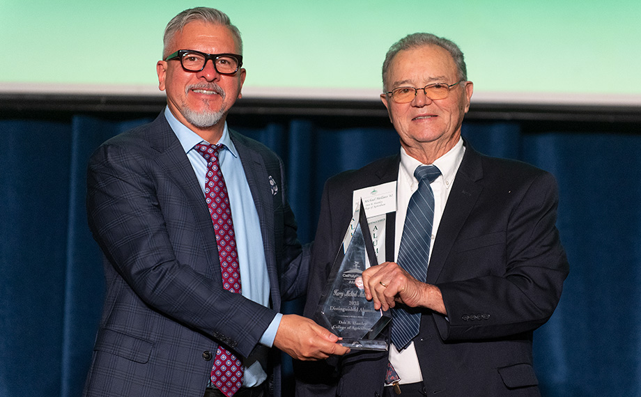 Alumnus Mike Mellano receives the Distinguished Alumni Award.