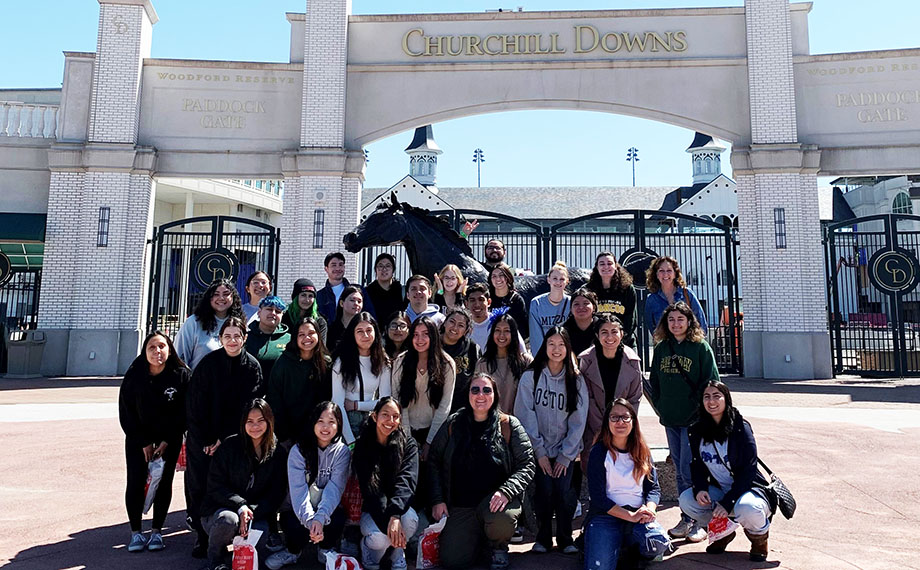 Cal Poly Pomona Pre-Vet Club members at Churchill Downs.