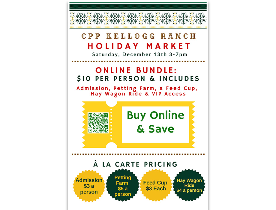 Flier for Holiday Market at Kellogg Ranch