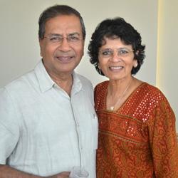 Bipin Shah (left) and his wife, Rekha