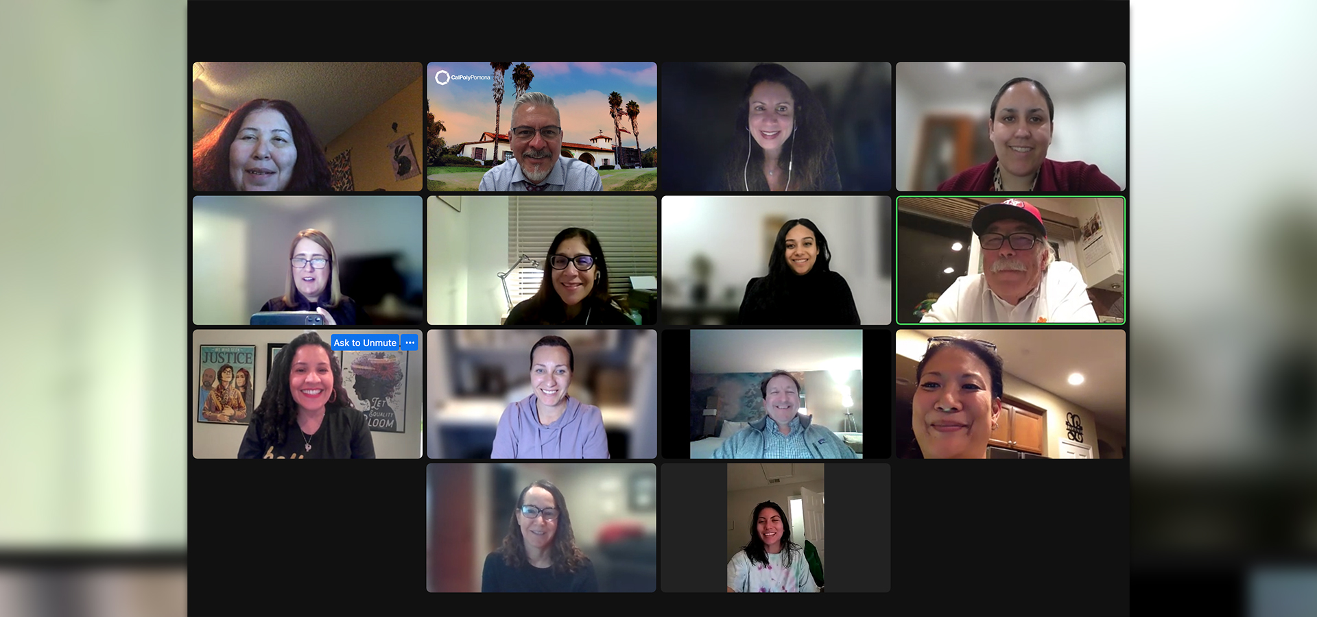 Screen shot of the Zoom meeting
