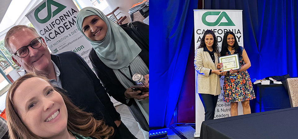 Associate Professor David Edens with Assistant Professors Emily Kireisch and Fatheema Subhan; Hadis Rezael with CAND President Sangeeta Shrivastava