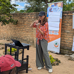 Naveen Hyder teaching outdoors
