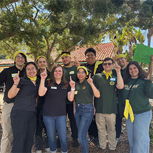Food science and technology students celebrate their victory with advisor Karoline Harrison.
