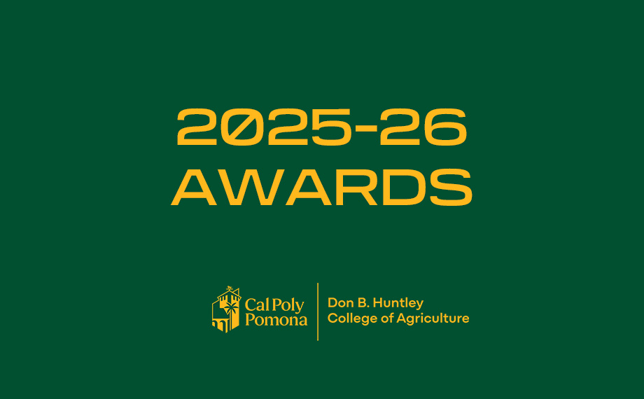 Slide with college unit signature that says "2025-26 Awards"