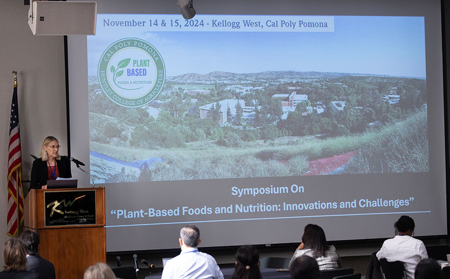 Interim Dean Alison Baski welcomes participants to the 2024 Symposium.