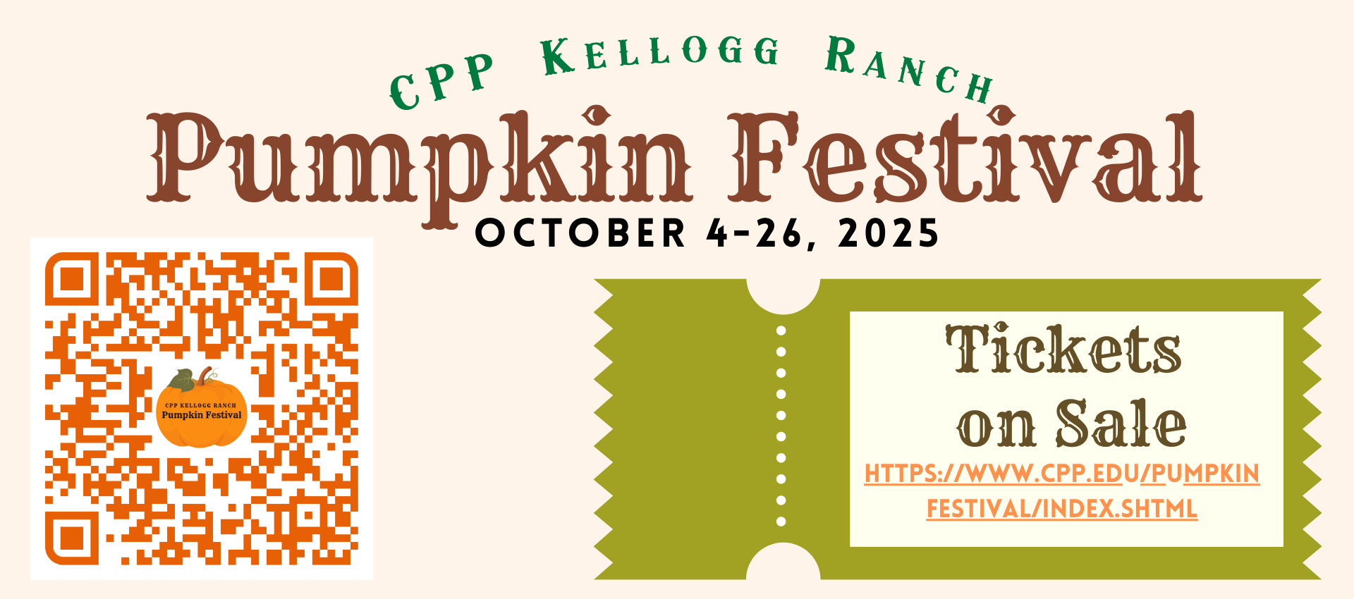 CPP Kellogg Ranch 2025 Pumpkin Festival Tickets on Sale
