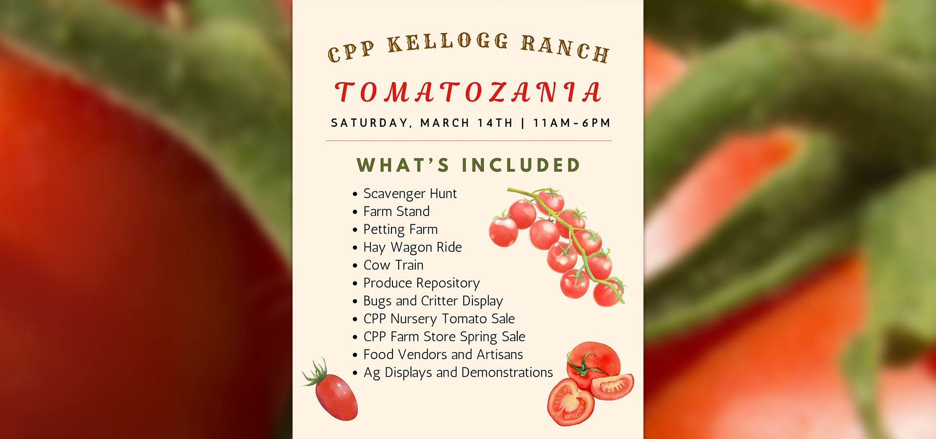 Flyer for Tomatozania, 11 a.m. to 6 p.m., Saturday, March 14