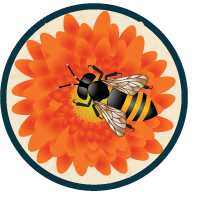 Illustration of a bee on a flower