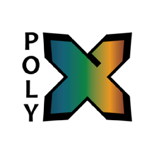 PolyX icon, x filled in gradient