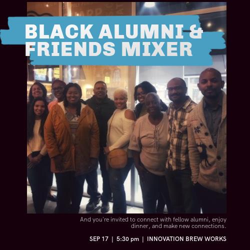 black alumni and friends group standing and smiling