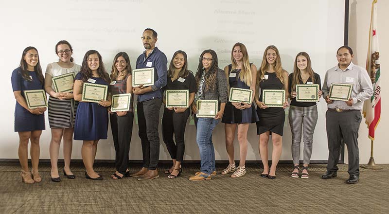 Group of scholarship recipients at the Alumni Association Annual Meeting