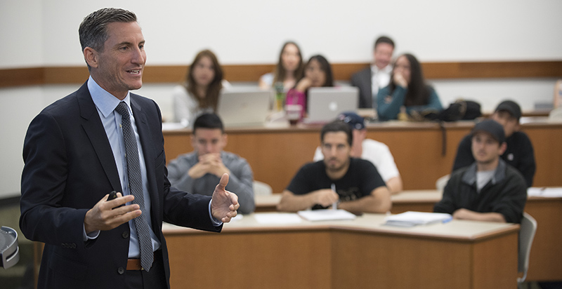 Alumnus teaching in the College of Business