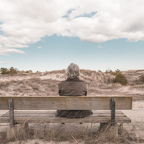 man sitting on bench