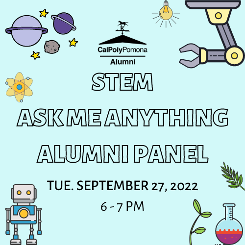 stem ask me anything title and images of robot, planets, and other clipart