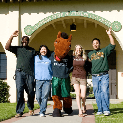 billy bronco with students