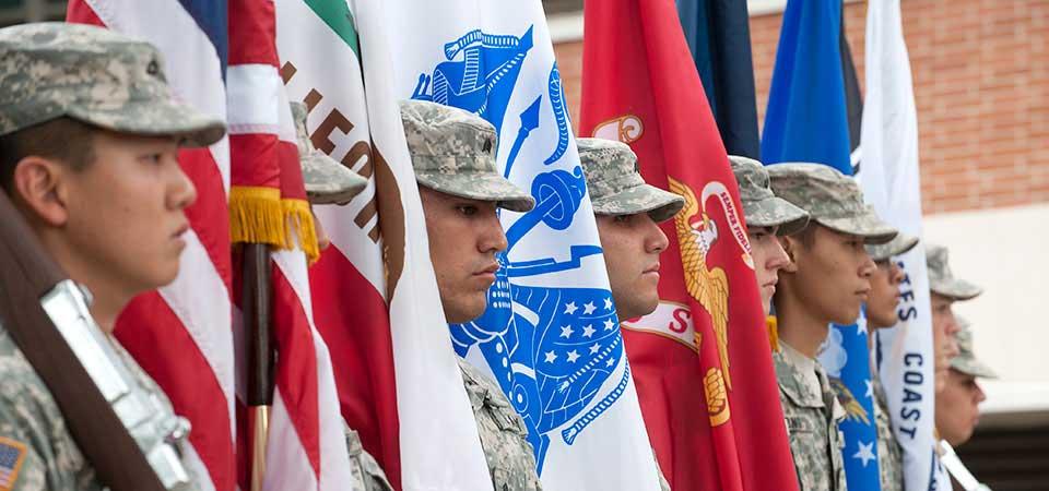 ROTC Cadets Bearing Flags