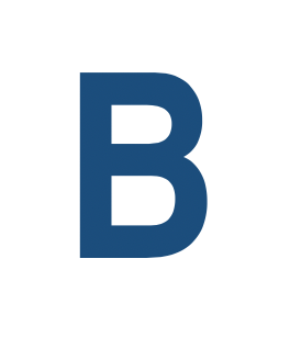 B logo