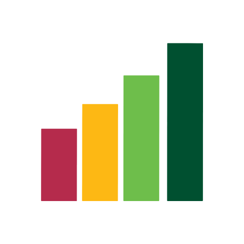 colored bar graph icon 