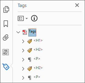 Tags pane open
